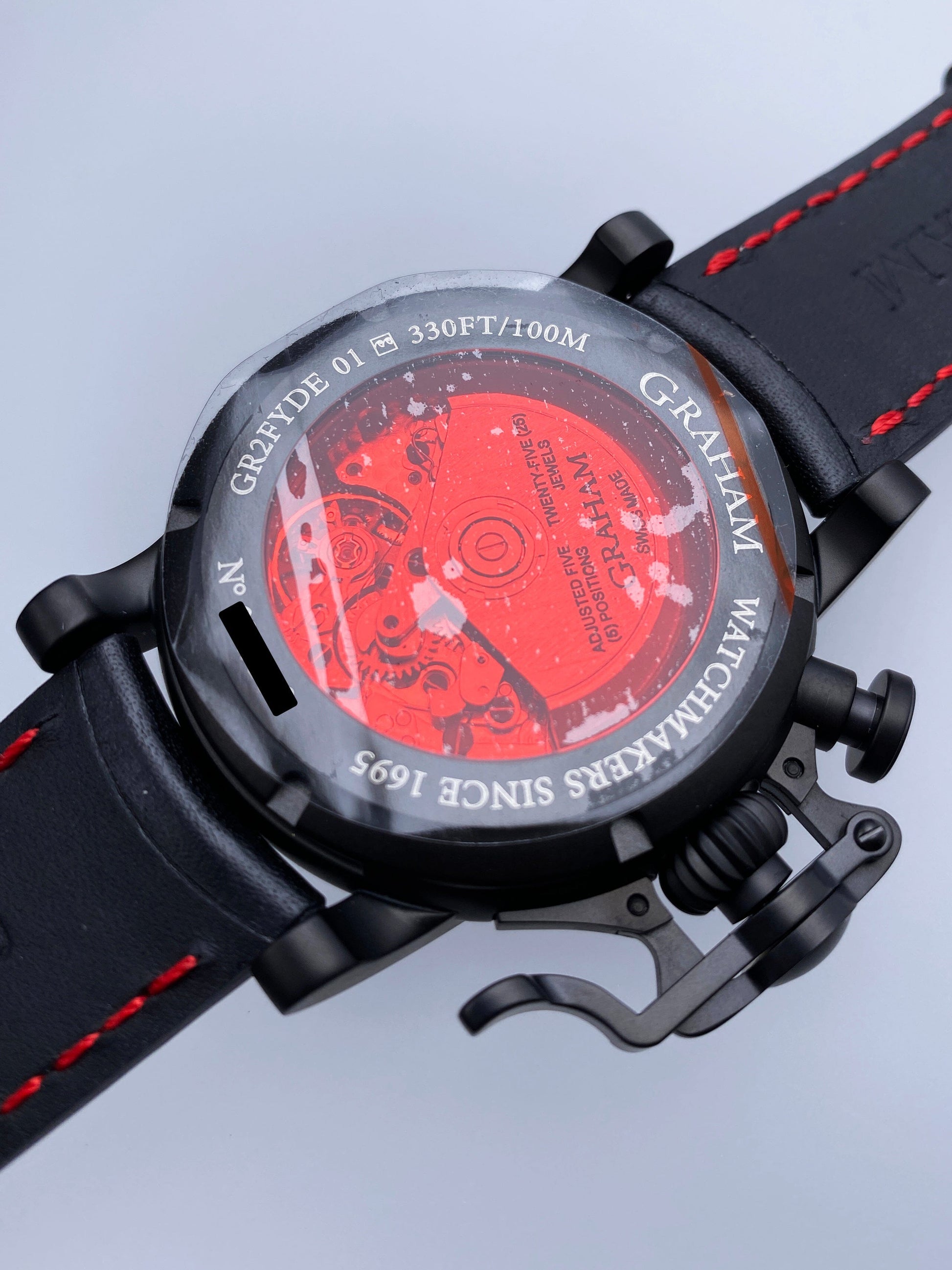 New Graham Chronofighter Vintage Aviator ’DLC Red Limited Edition’ Watch Box Papers - Wristwatch