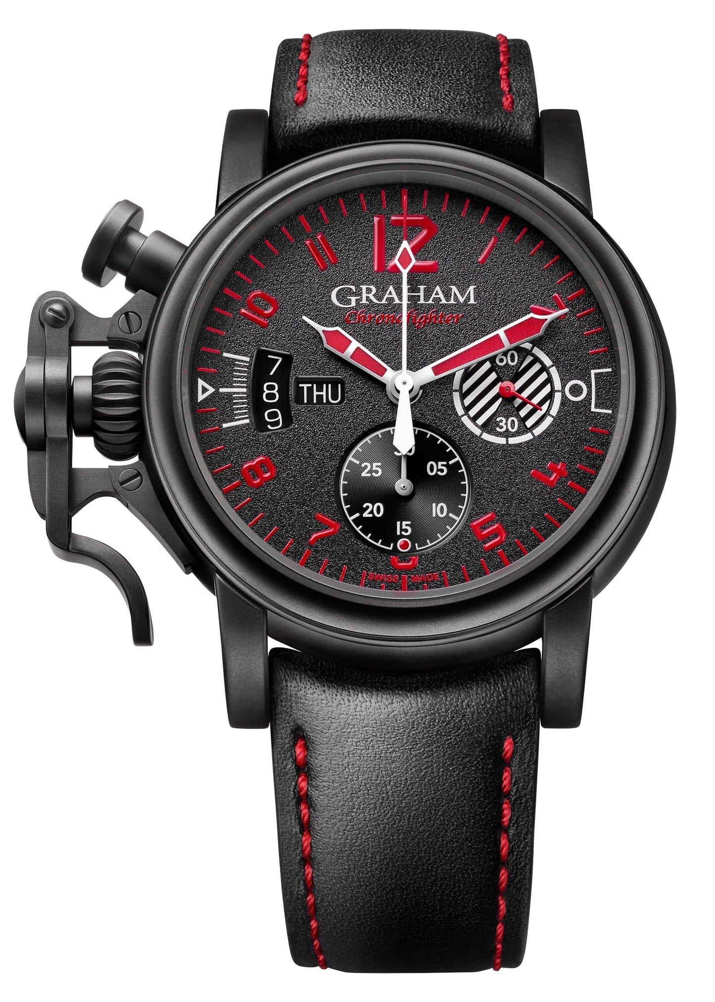 New Graham Chronofighter Vintage Aviator ’DLC Red Limited Edition’ Watch Box Papers - Wristwatch