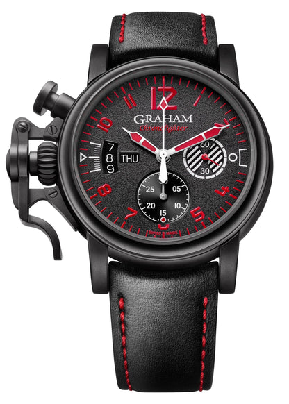 New Graham Chronofighter Vintage Aviator ’DLC Red Limited Edition’ Watch Box Papers - Wristwatch