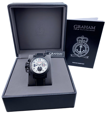New Graham Chronofighter Vintage Aviator ’DLC White Limited Edition’ Watch Box Papers - Wristwatch