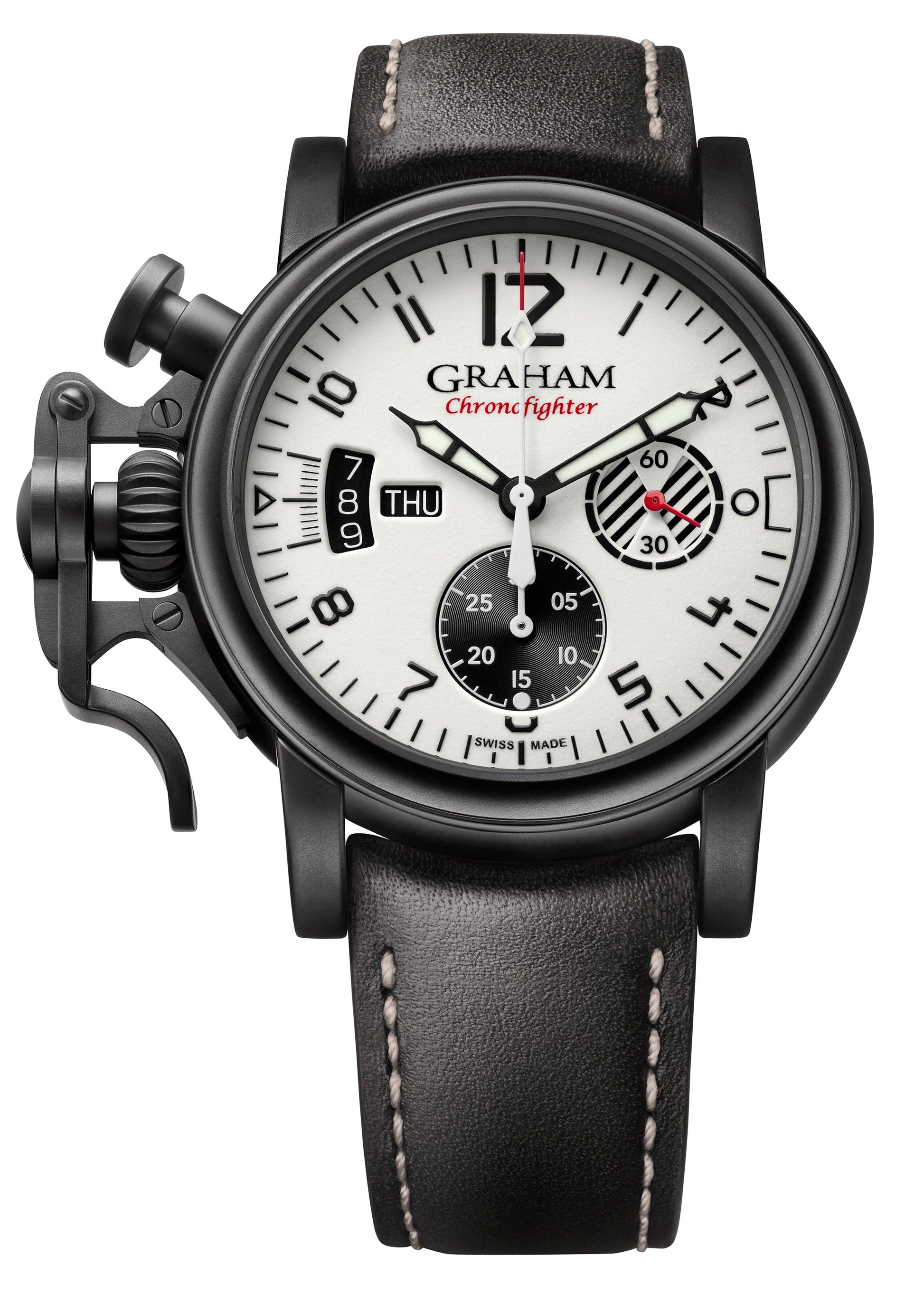 New Graham Chronofighter Vintage Aviator ’DLC White Limited Edition’ Watch Box Papers - Wristwatch