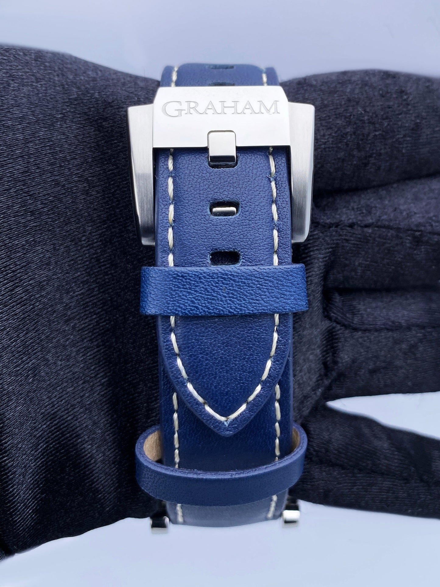 New Graham Fortress Blue Dial Mens Watch Box Papers - Wristwatch