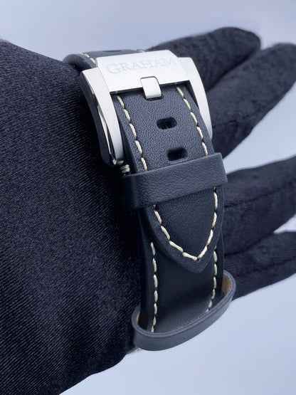 New Graham Fortress GMT Black Dial Mens Watch Box Papers - Wristwatch