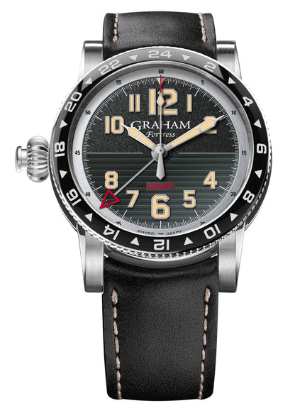 New Graham Fortress GMT Black Dial Mens Watch Box Papers - Wristwatch