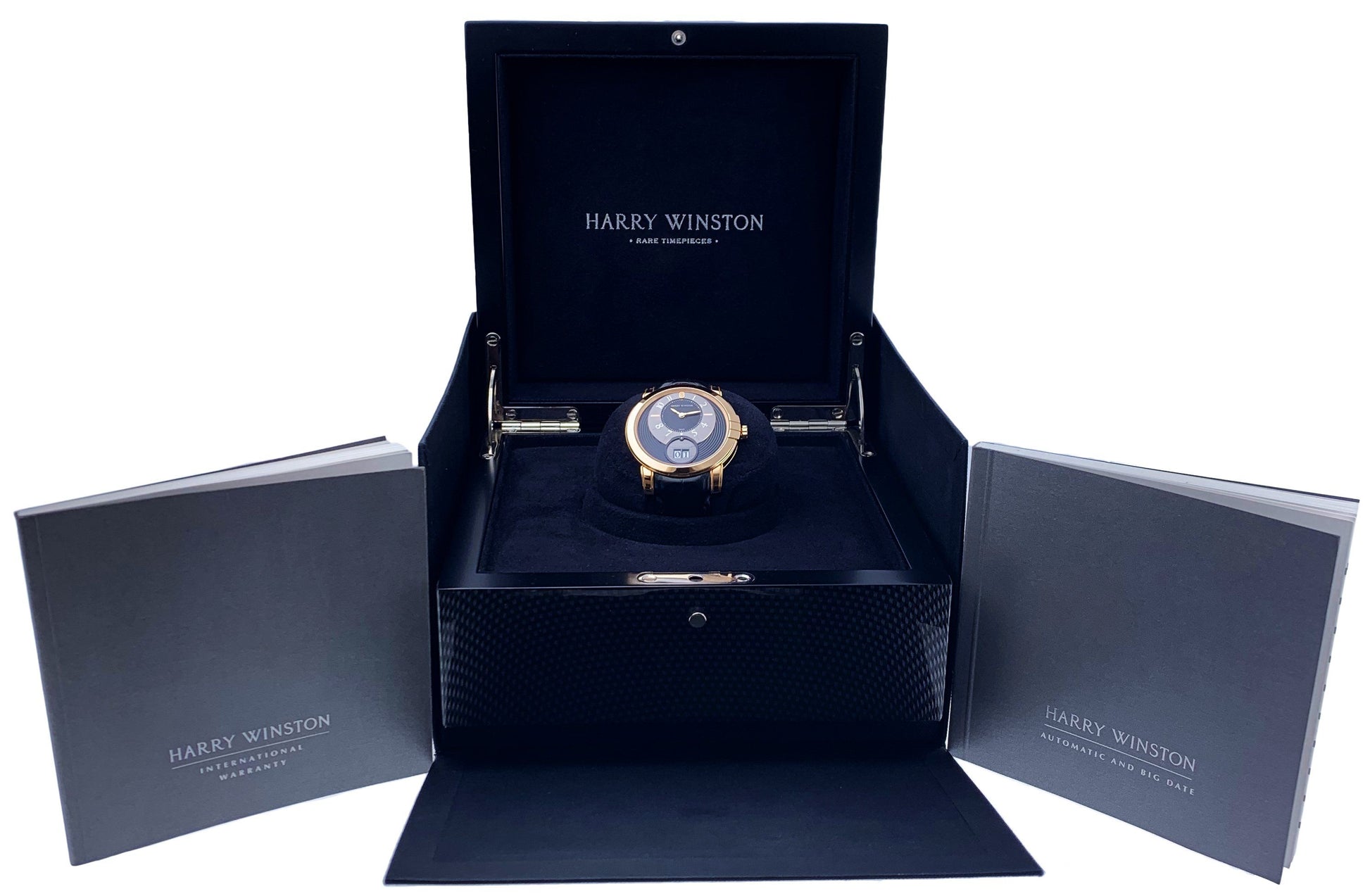 Harry Winston Midnight Big Date 450/MABD4ZRL.K 18K Rose Gold Box Papers - Wristwatch