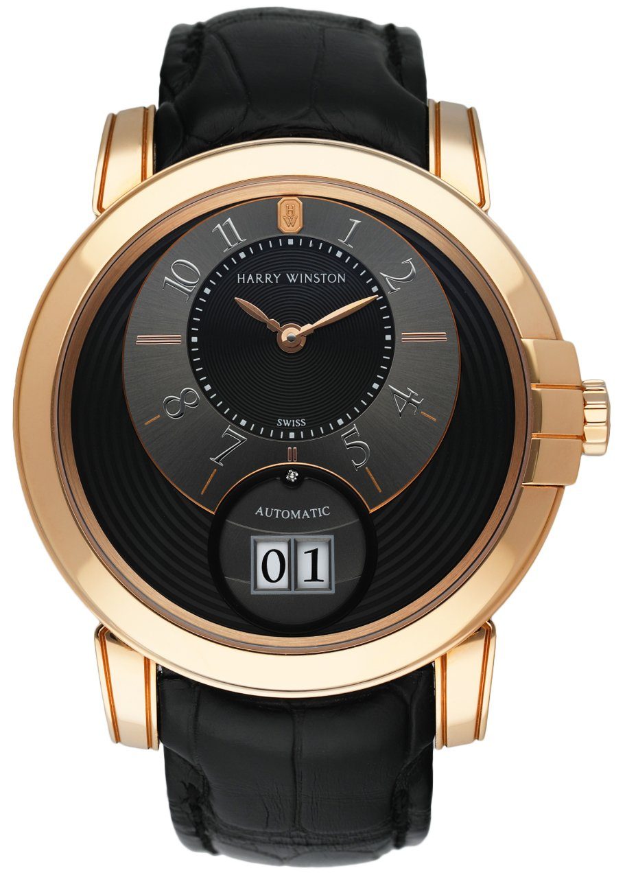 Harry Winston Midnight Big Date 450/MABD4ZRL.K 18K Rose Gold Box Papers - Wristwatch