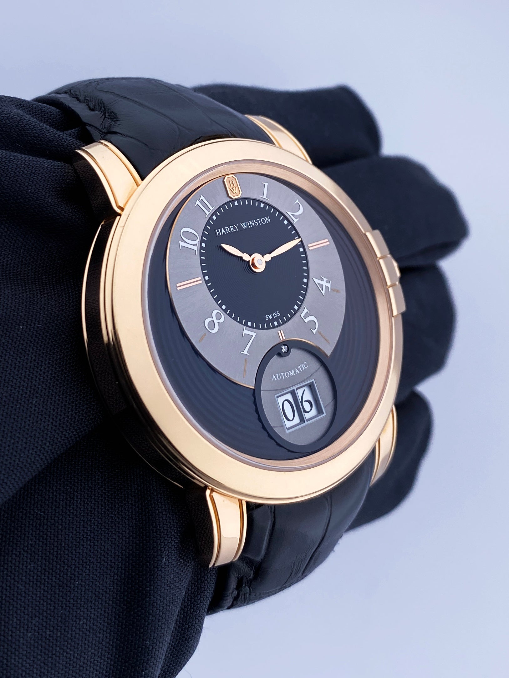 Harry Winston Midnight Big Date 450/MABD4ZRL.K 18K Rose Gold Box Papers - Wristwatch