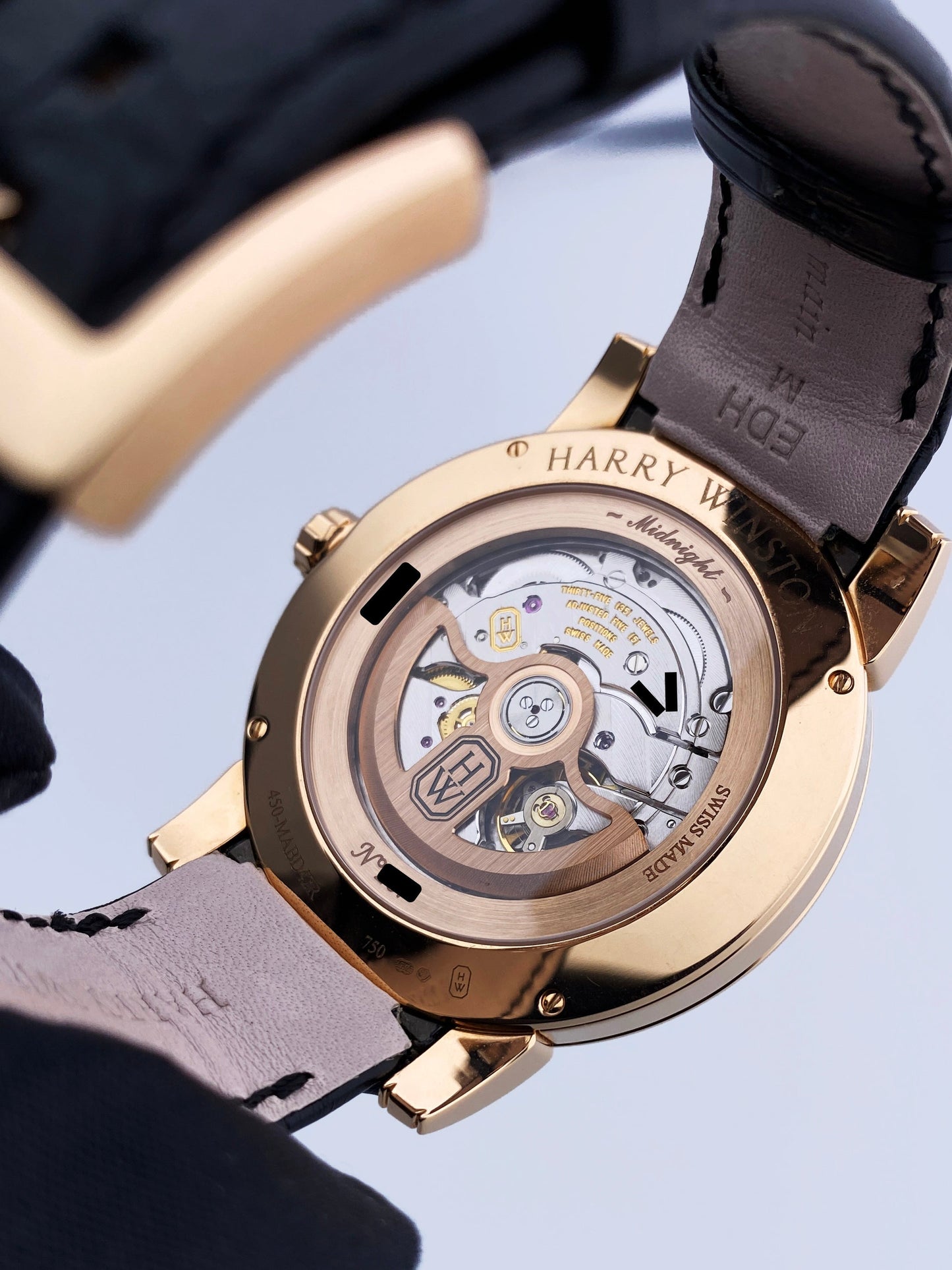 Harry Winston Midnight Big Date 450/MABD4ZRL.K 18K Rose Gold Box Papers - Wristwatch