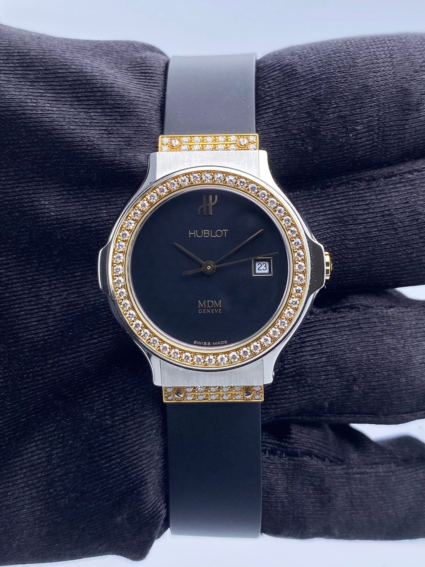 Hublot M D 1391.2.054 Diamond Dial Two Tone Ladies Watch - Watches