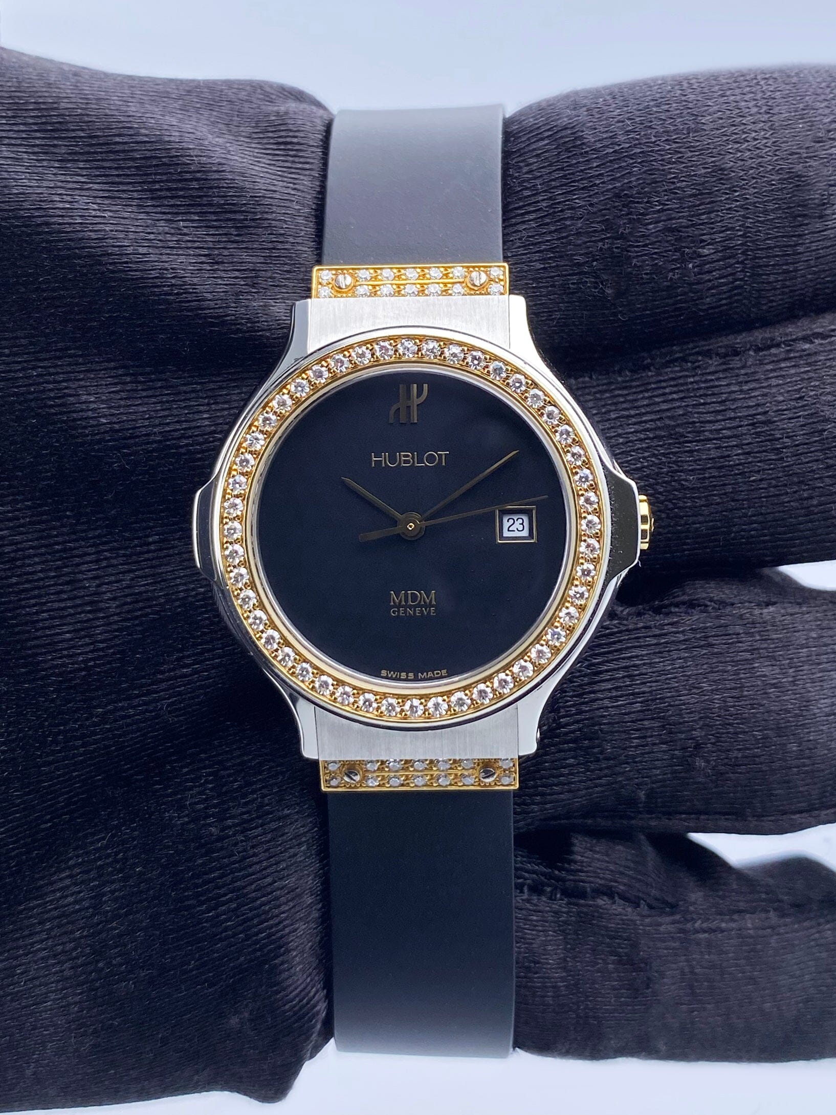 Hublot M D 1391.2.054 Diamond Dial Two Tone Ladies Watch - Watches