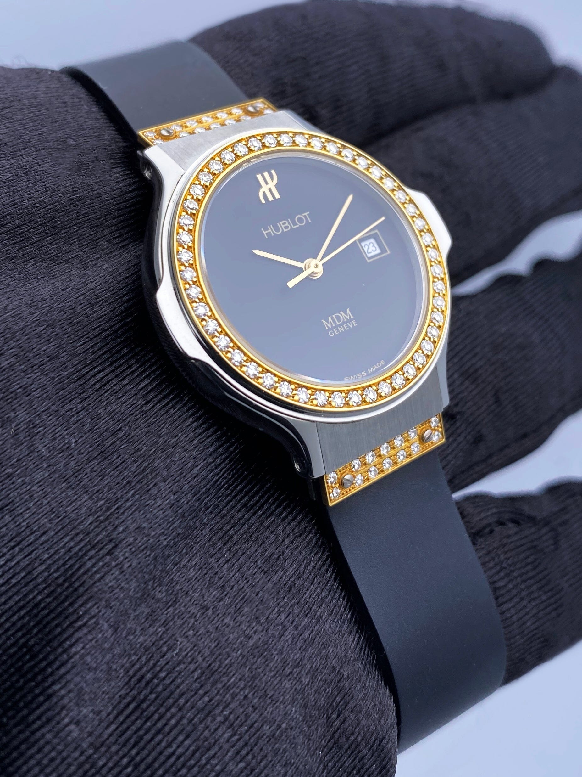 Hublot M D 1391.2.054 Diamond Dial Two Tone Ladies Watch - Watches