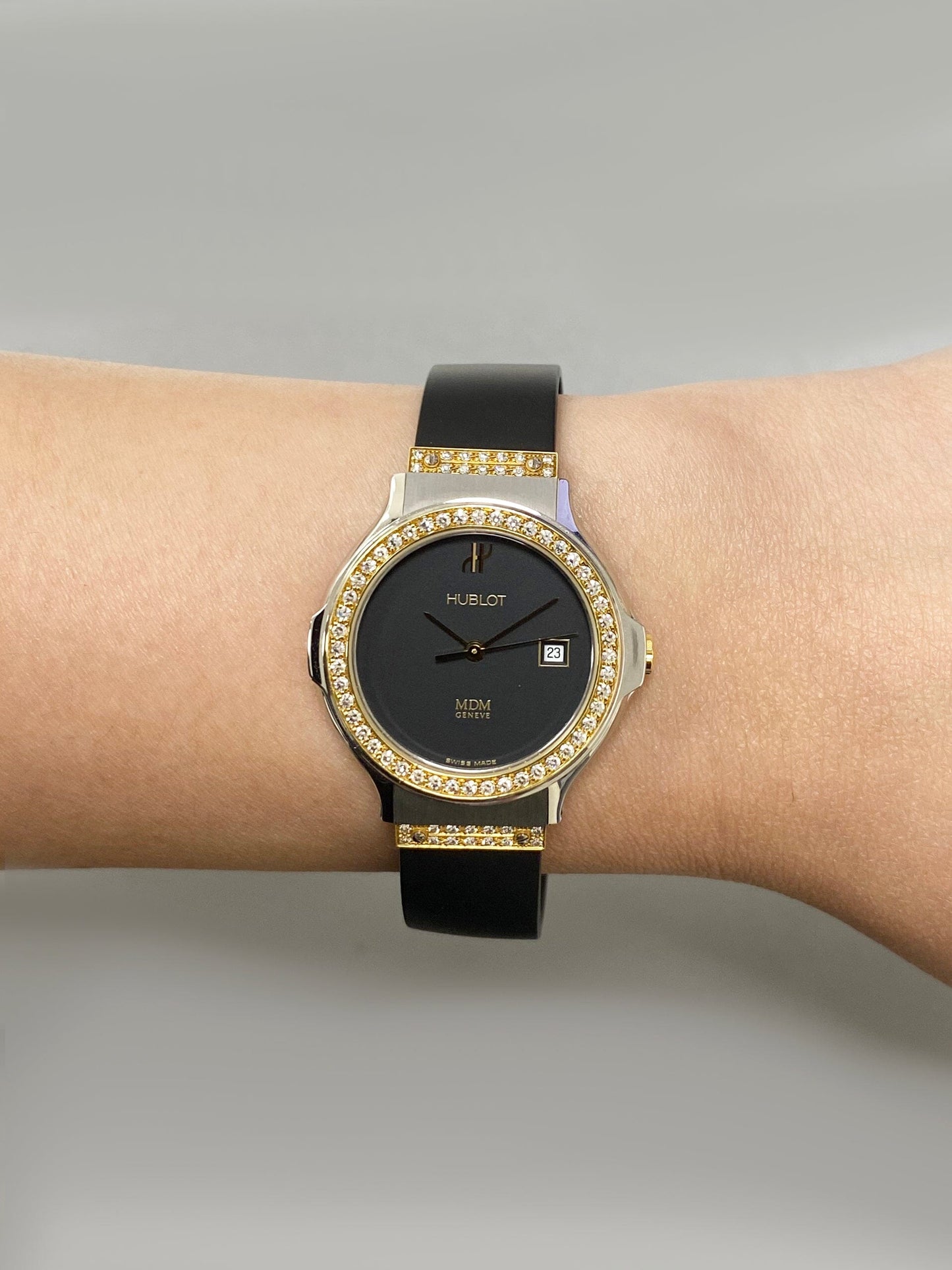 Hublot M D 1391.2.054 Diamond Dial Two Tone Ladies Watch - Watches