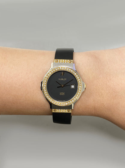 Hublot M D 1391.2.054 Diamond Dial Two Tone Ladies Watch - Watches
