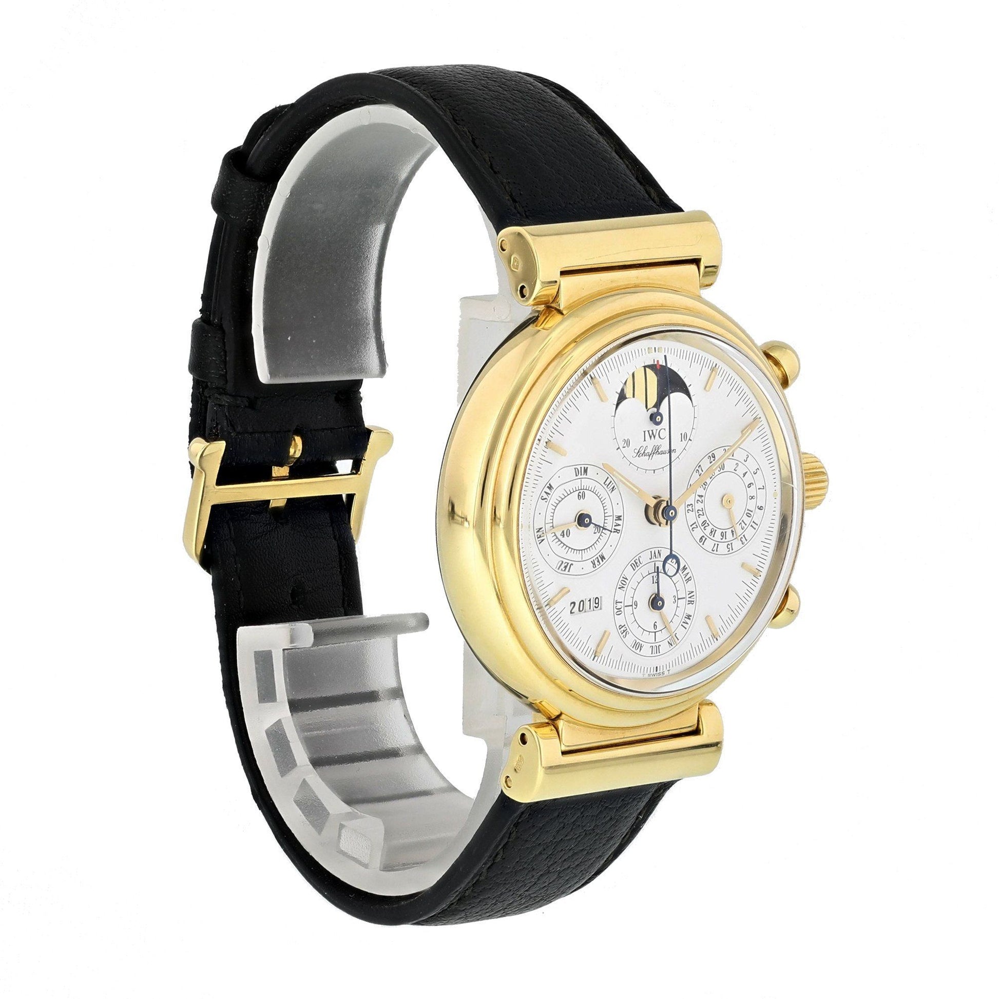 IWC Da Vinci Perpetual French IW3750 Yellow Gold Chronograph Watch - Wristwatch
