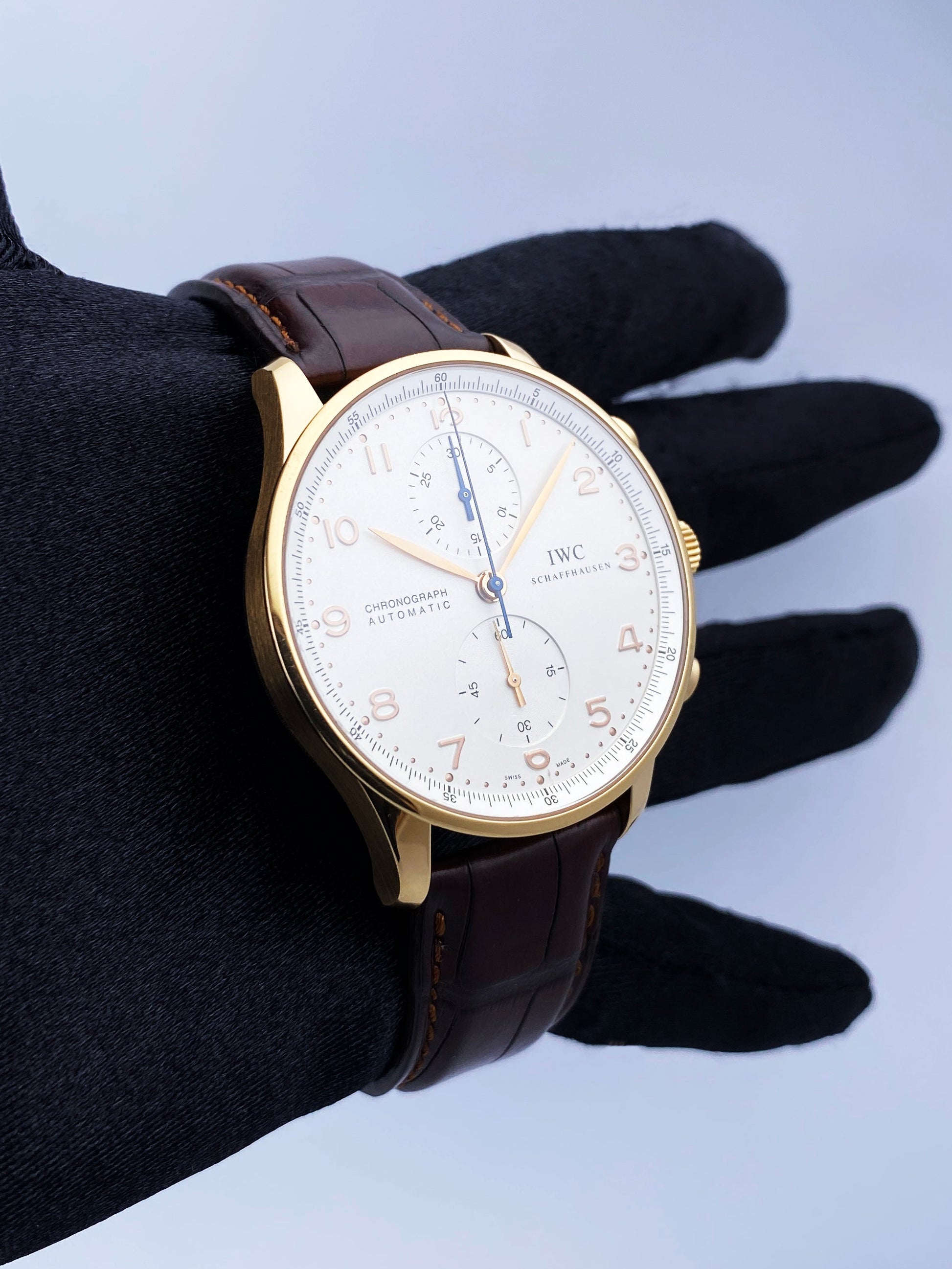 IWC Portugieser IW371611 18K Yellow Gold Mens Watch Box Papers