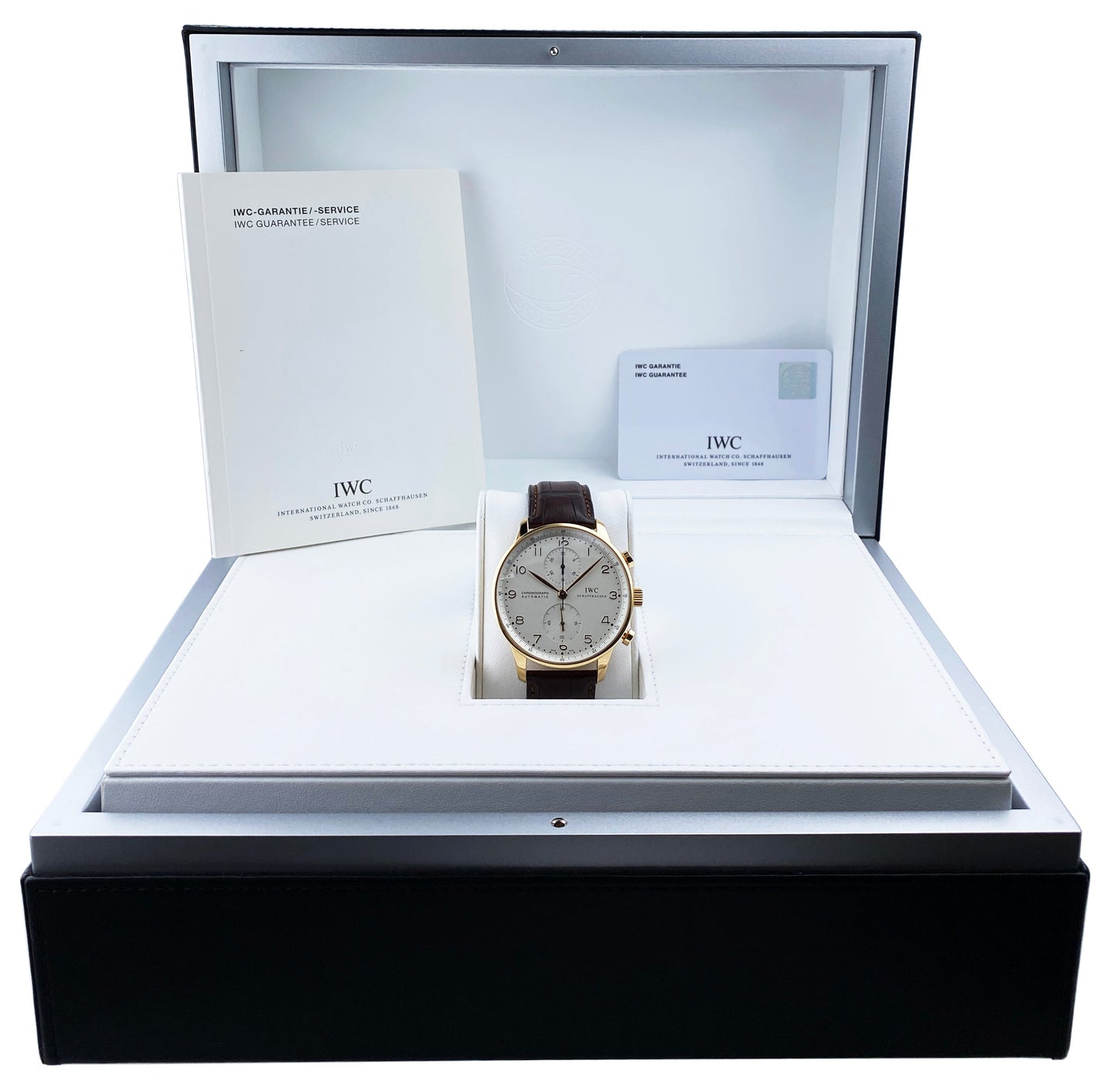 IWC Portugieser IW371611 18K Yellow Gold Mens Watch Box Papers