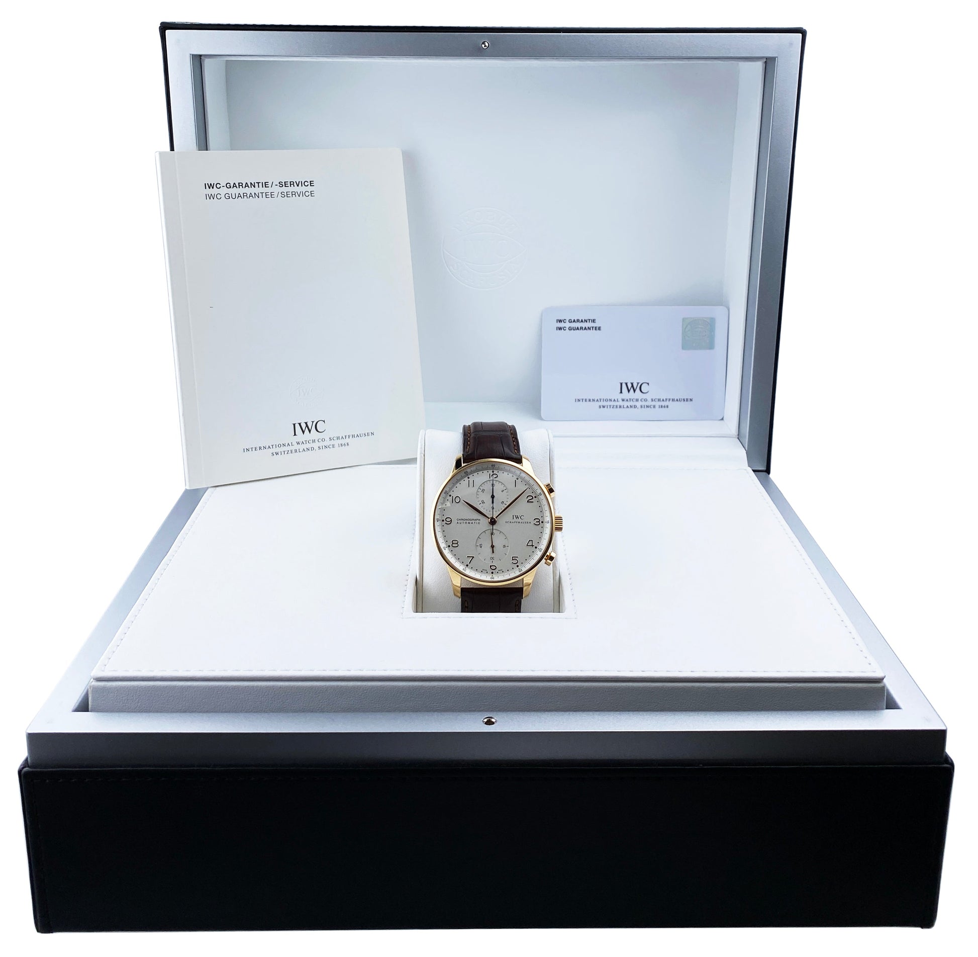 IWC Portugieser IW371611 18K Yellow Gold Mens Watch Box Papers
