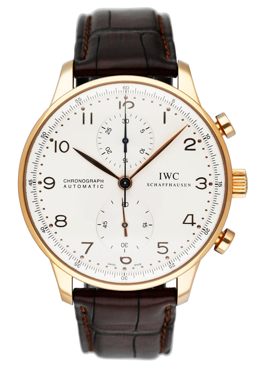 IWC Portugieser IW371611 18K Yellow Gold Mens Watch Box Papers
