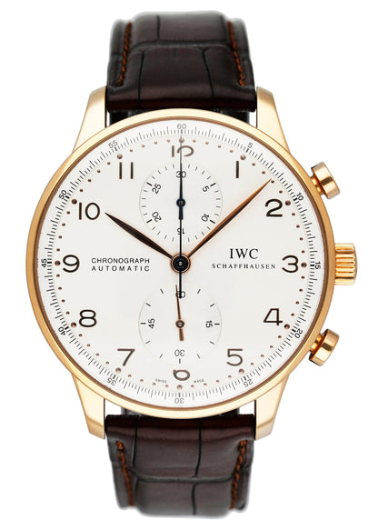 IWC Portugieser IW371611 18K Yellow Gold Mens Watch Box Papers