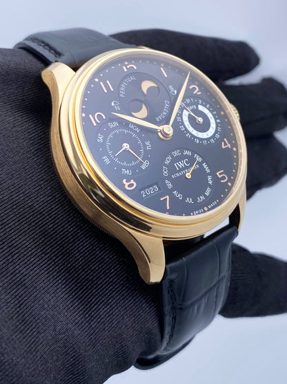 IWC Portuguese IW502103 Perpetual Calendar Black Dial Mens Watch