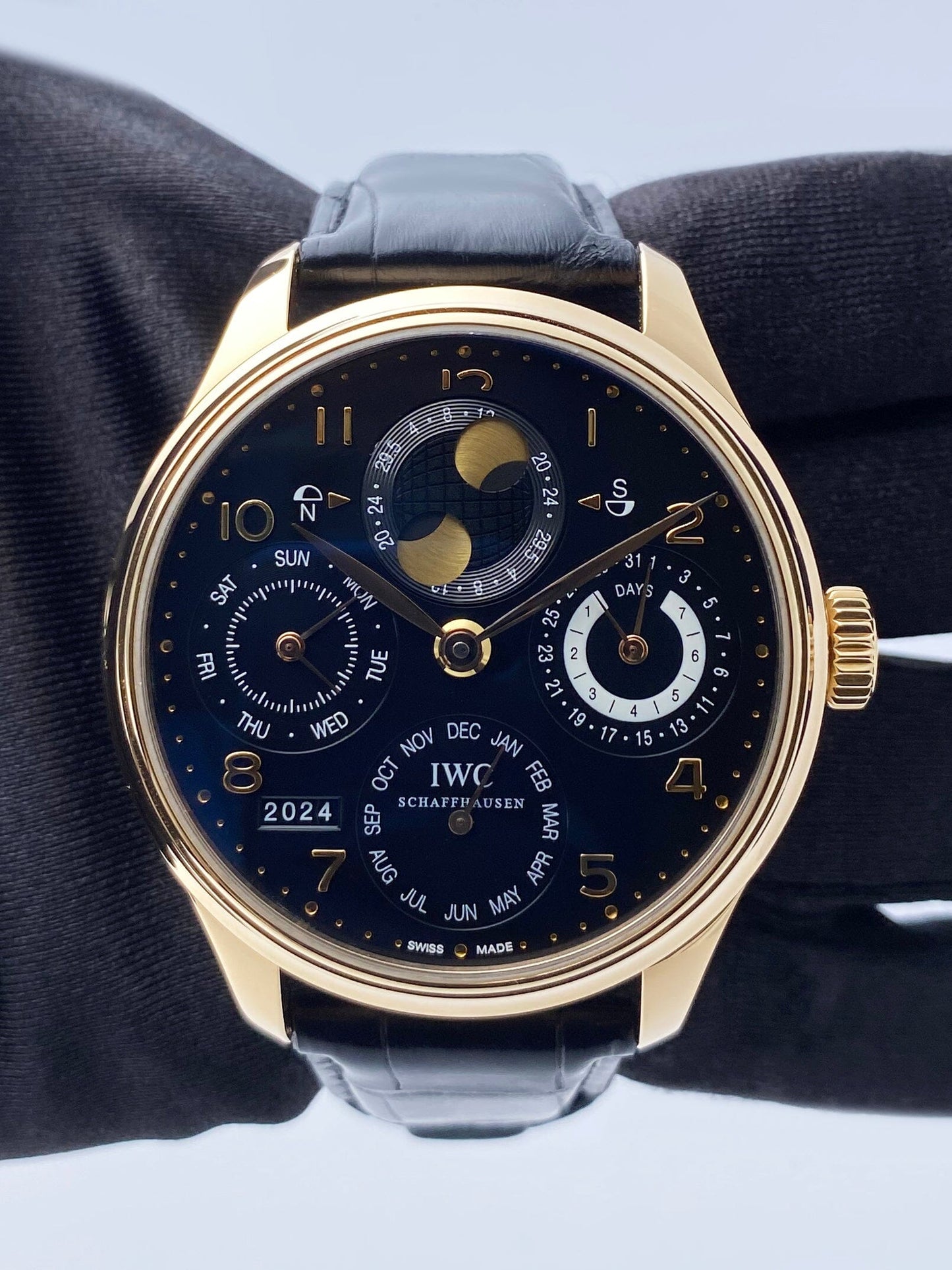 IWC Portuguese IW502119 Perpetual Calendar Black Dial Mens Watch