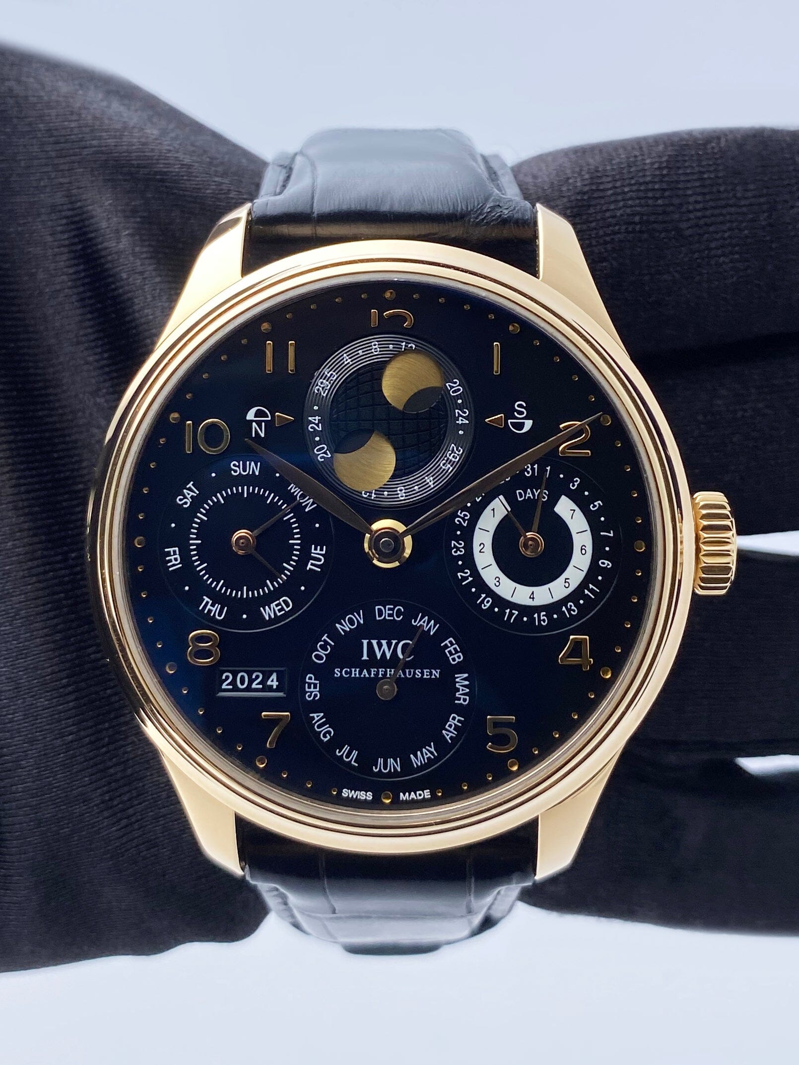 IWC Portuguese IW502119 Perpetual Calendar Black Dial Mens Watch