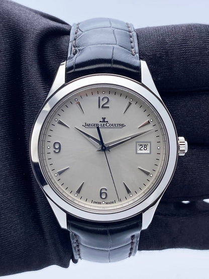 Jaeger Lecoultre Master Control Q1548420 Silver Dial Mens Watch Box Papers