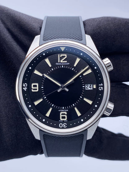 Jaeger Lecoultre Polaris Date Q9068670 Black Dial Mens Watch Box Papers - Watches