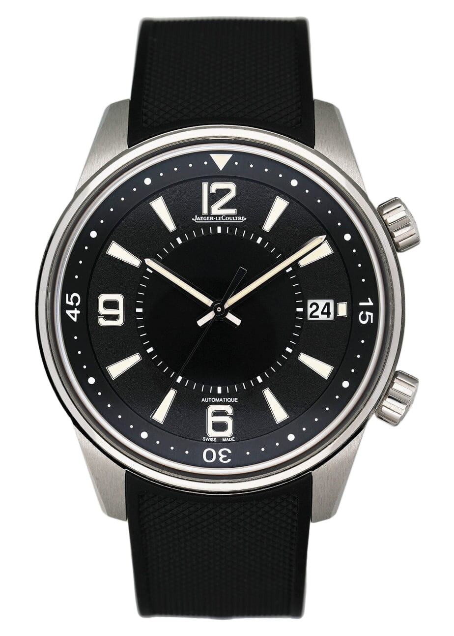 Jaeger Lecoultre Polaris Date Q9068670 Black Dial Mens Watch Box Papers - Watches