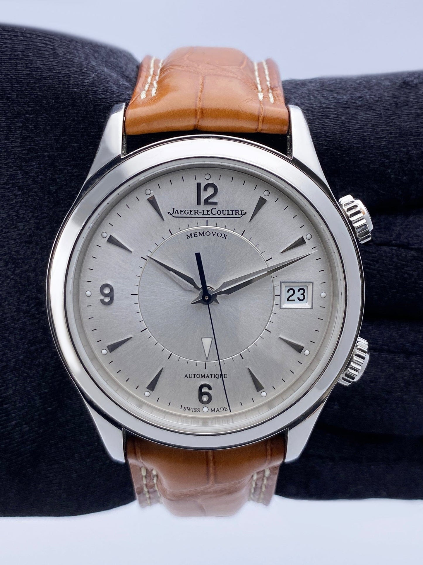 Jaeger Lecoutre Master Memovox Q1418430 Silver Dial Mens Watch Box Pappers - Wristwatch