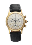 Jaquet-Droz 3350 18k Yellow Gold Silver Textured Dial Chronograph Men’s Watch