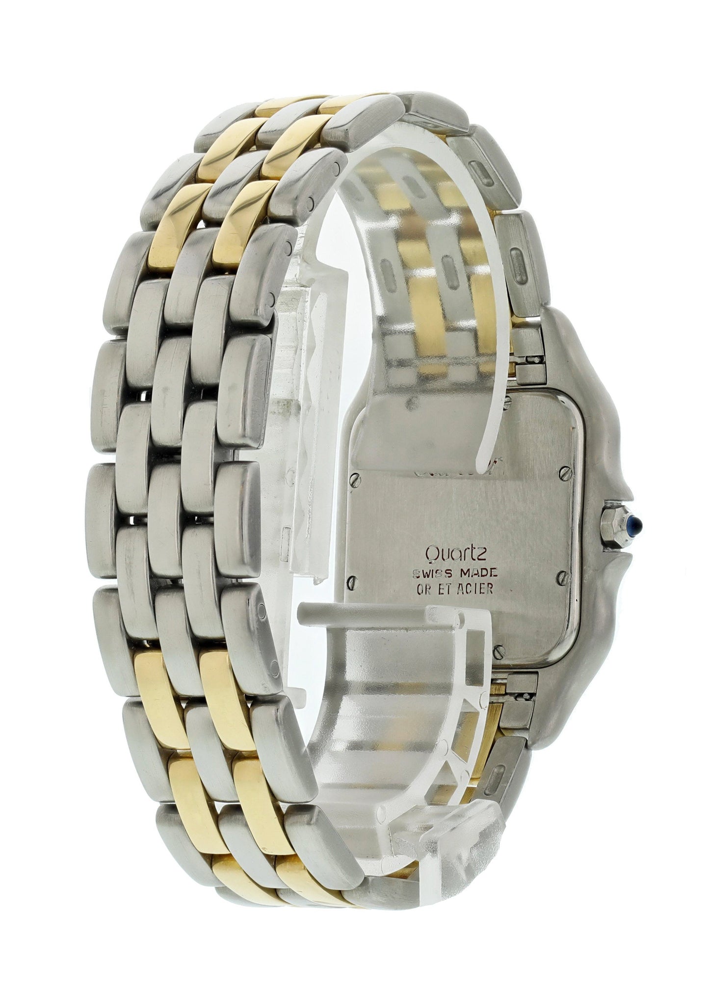 Large Cartier Panthere 8395 18K Yellow Gold Stainless Steel Watch - Wristwatch