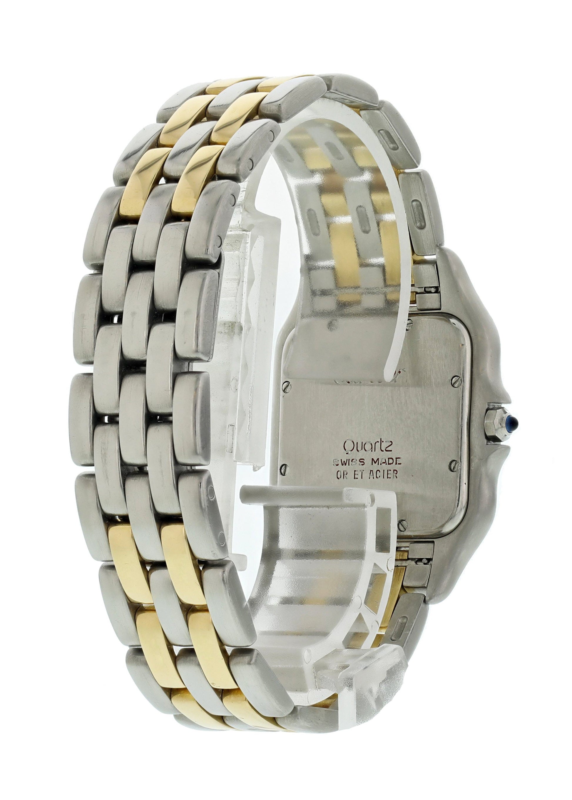 Large Cartier Panthere 8395 18K Yellow Gold Stainless Steel Watch - Wristwatch
