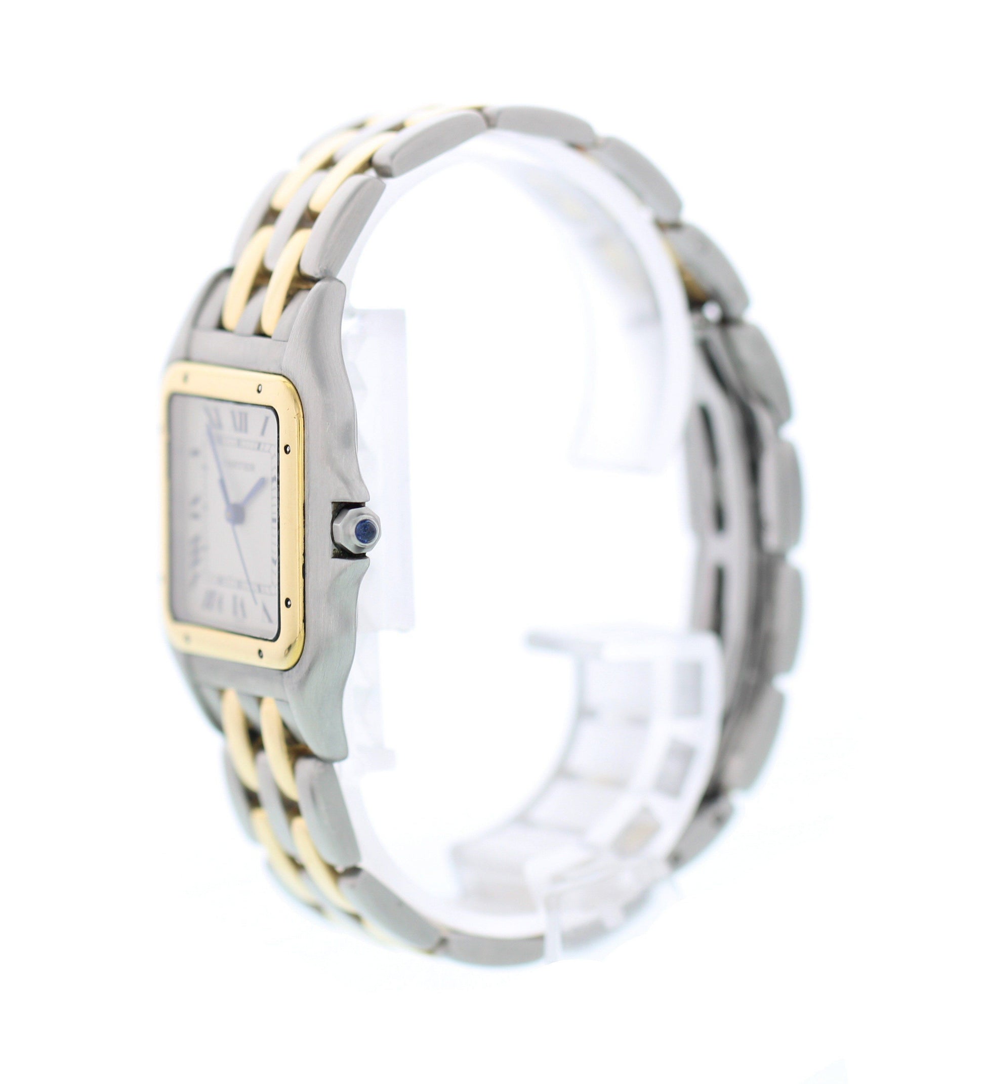 Large Cartier Panthere 8395 18K Yellow Gold Stainless Steel Watch - Wristwatch