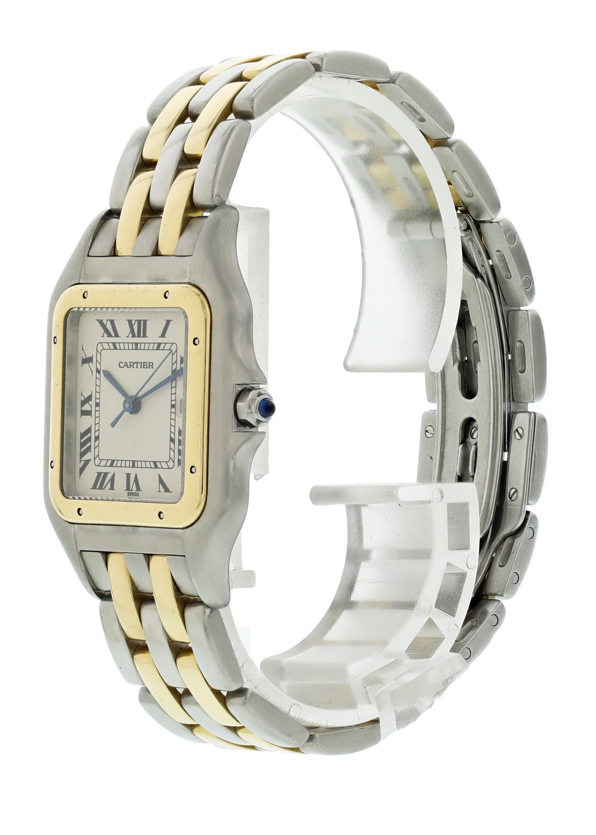 Large Cartier Panthere 8395 18K Yellow Gold Stainless Steel Watch - Wristwatch