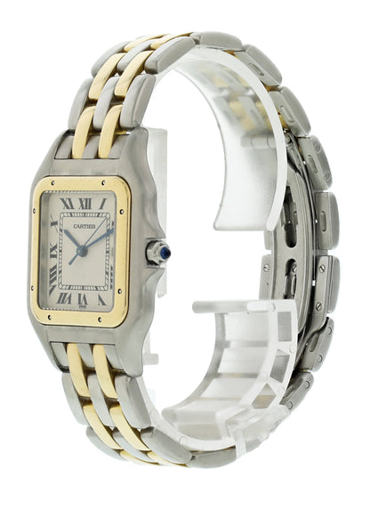 Large Cartier Panthere 8395 18K Yellow Gold Stainless Steel Watch - Wristwatch