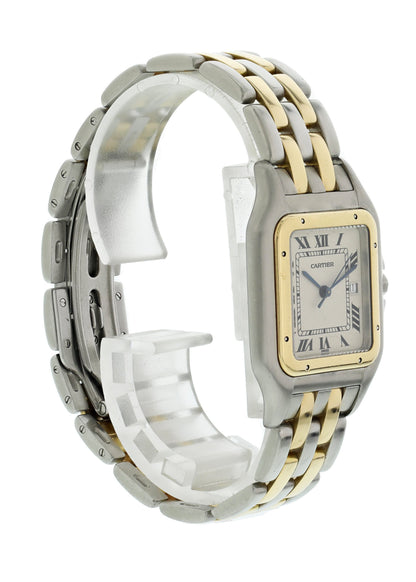 Large Cartier Panthere 8395 18K Yellow Gold Stainless Steel Watch - Wristwatch