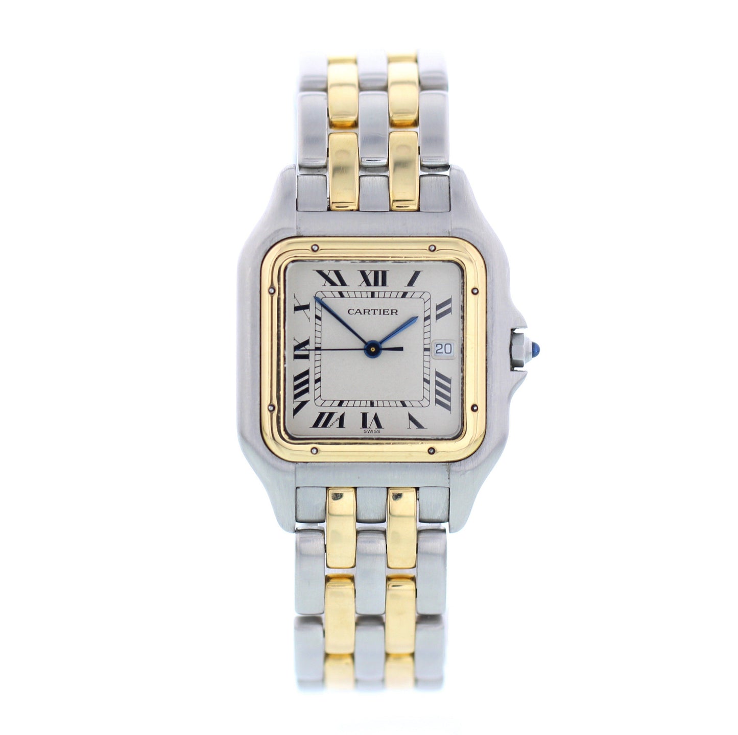 Large Cartier Panthere 8395 18K Yellow Gold Stainless Steel Watch - Wristwatch