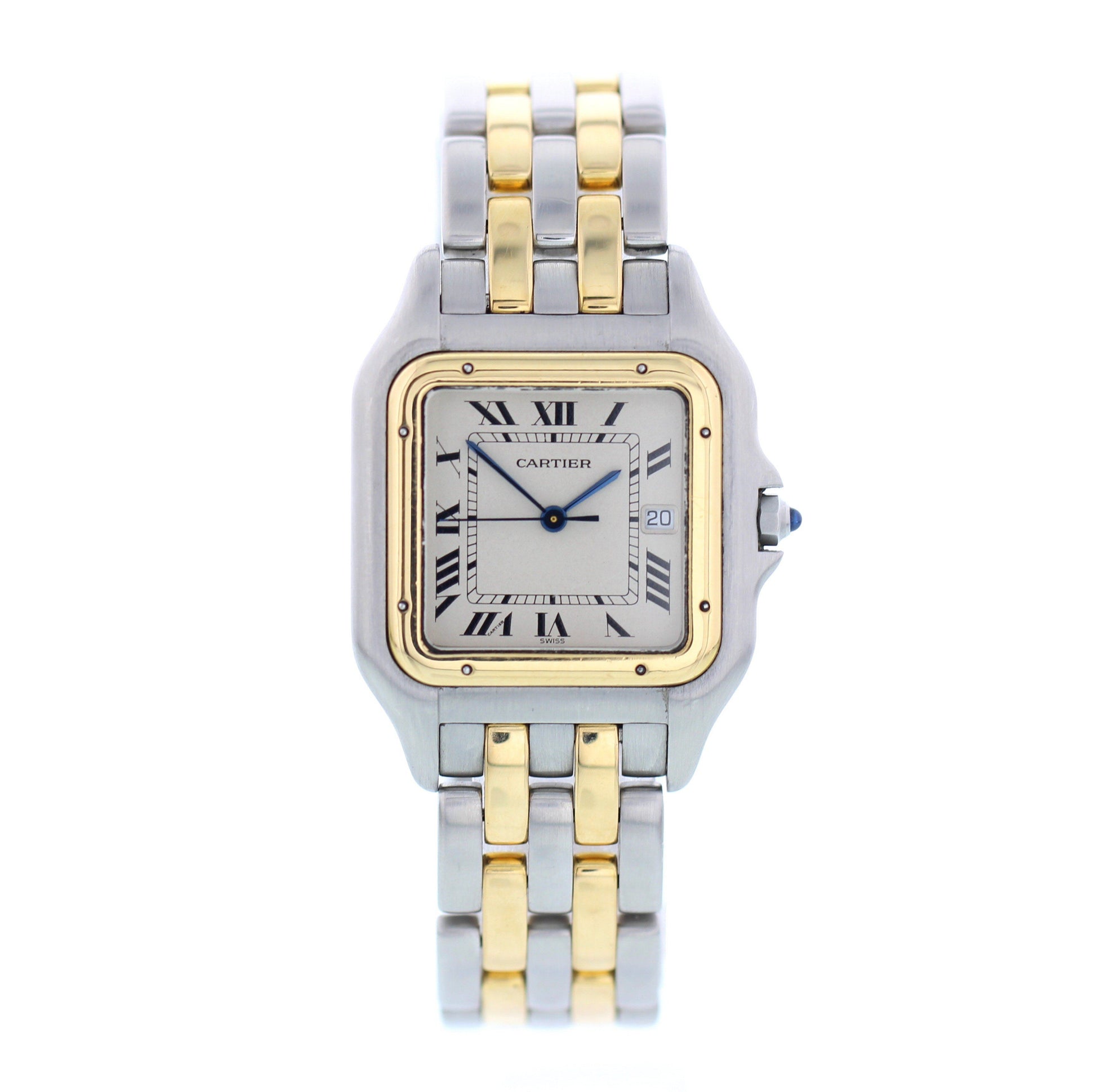 Large Cartier Panthere 8395 18K Yellow Gold Stainless Steel Watch - Wristwatch