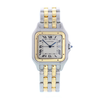 Large Cartier Panthere 8395 18K Yellow Gold Stainless Steel Watch - Wristwatch