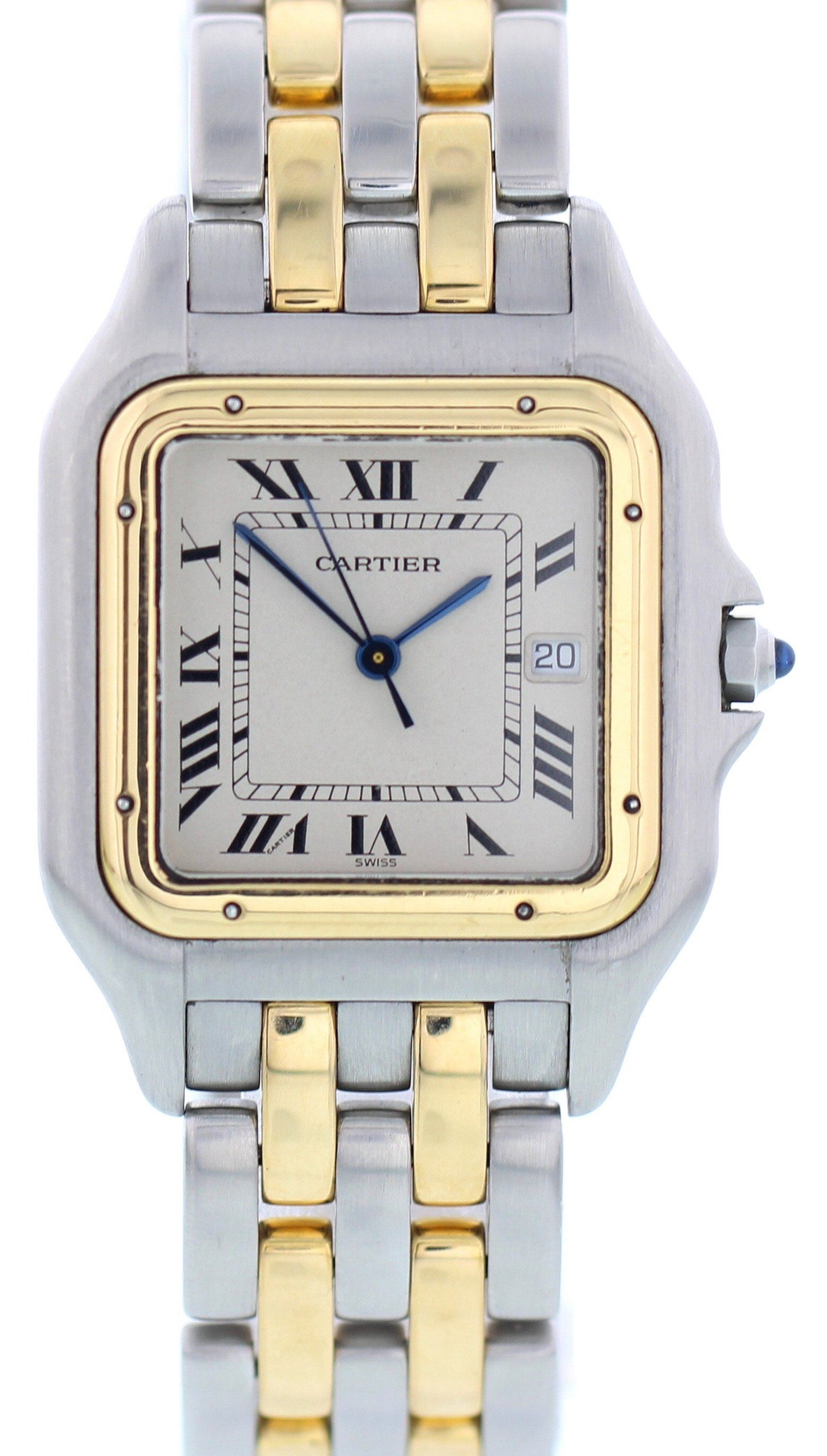 Large Cartier Panthere 8395 18K Yellow Gold Stainless Steel Watch - Wristwatch