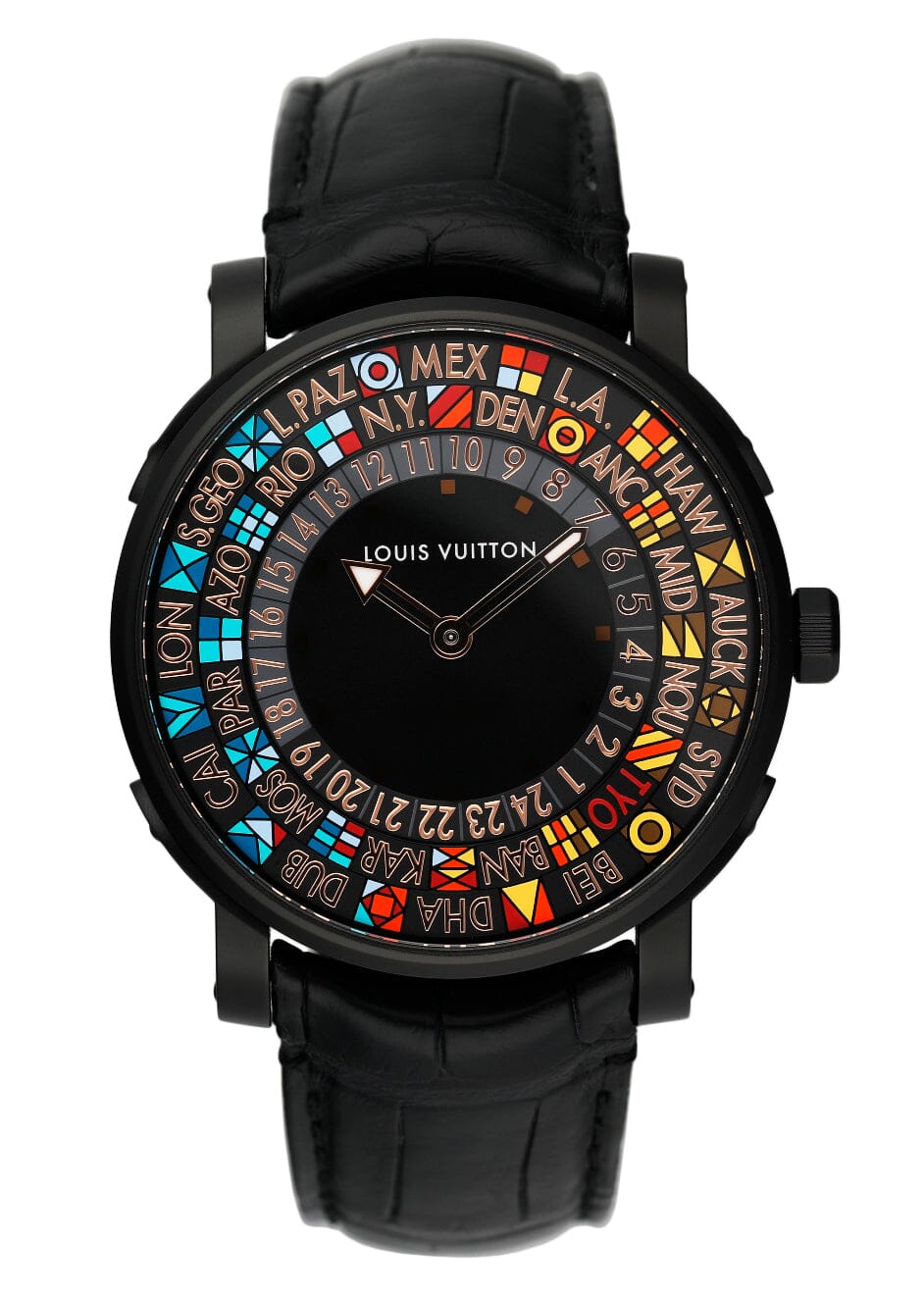 Louis Vuitton Escale Time Zone Q5D25 Japanese Limited Edition Mens Watch