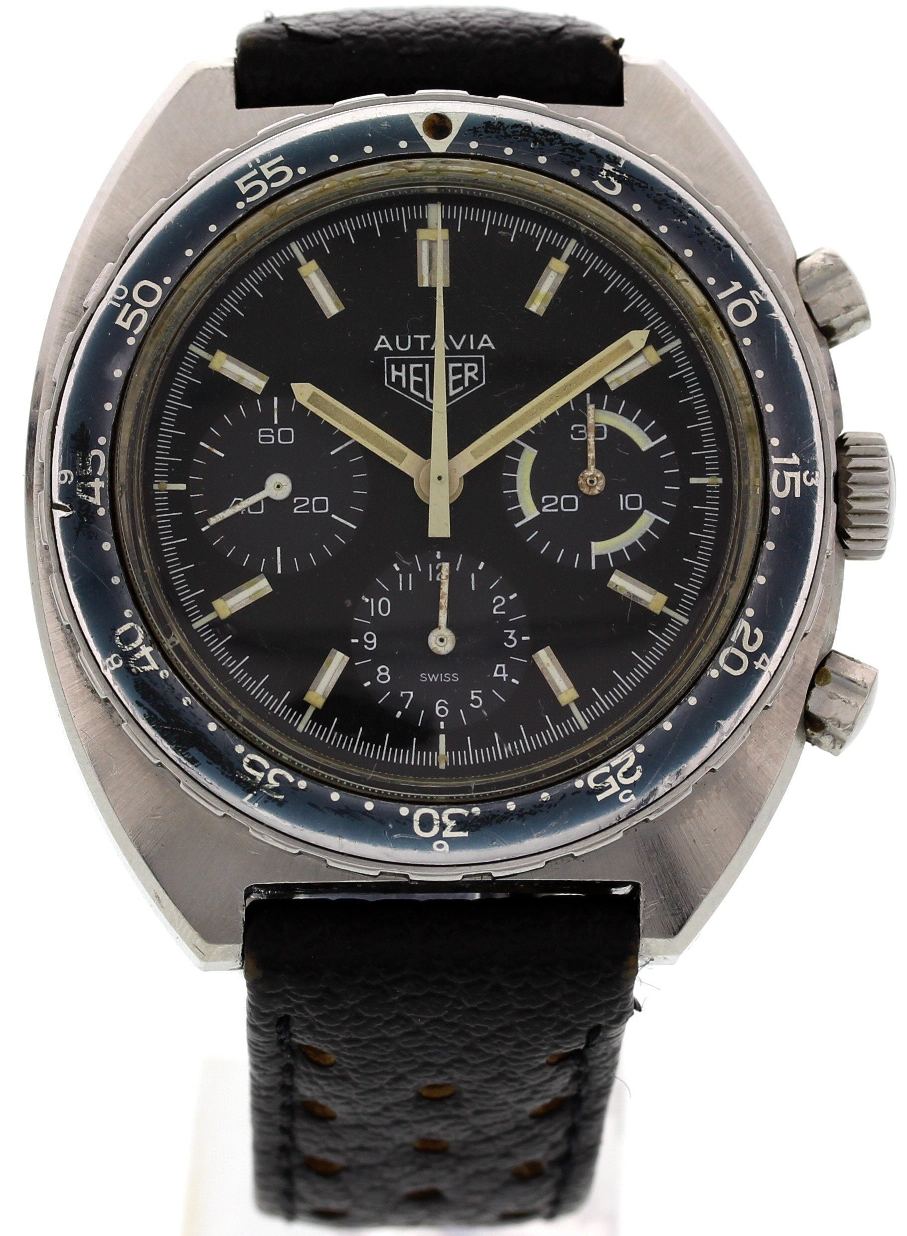 Men s Vintage Heuer Autavia Stainless Steel 73663 Chronograph