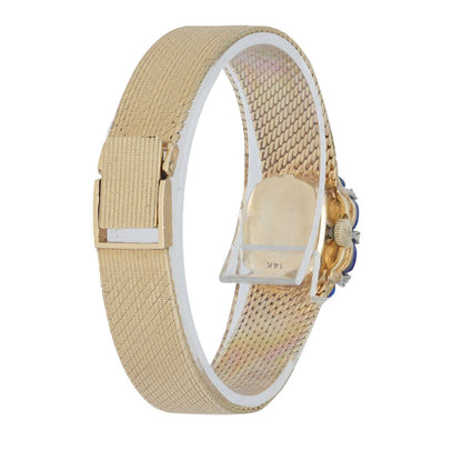 Movado 14K Yellow Gold Blue Enamel with Diamond bezel sets - Virtual
