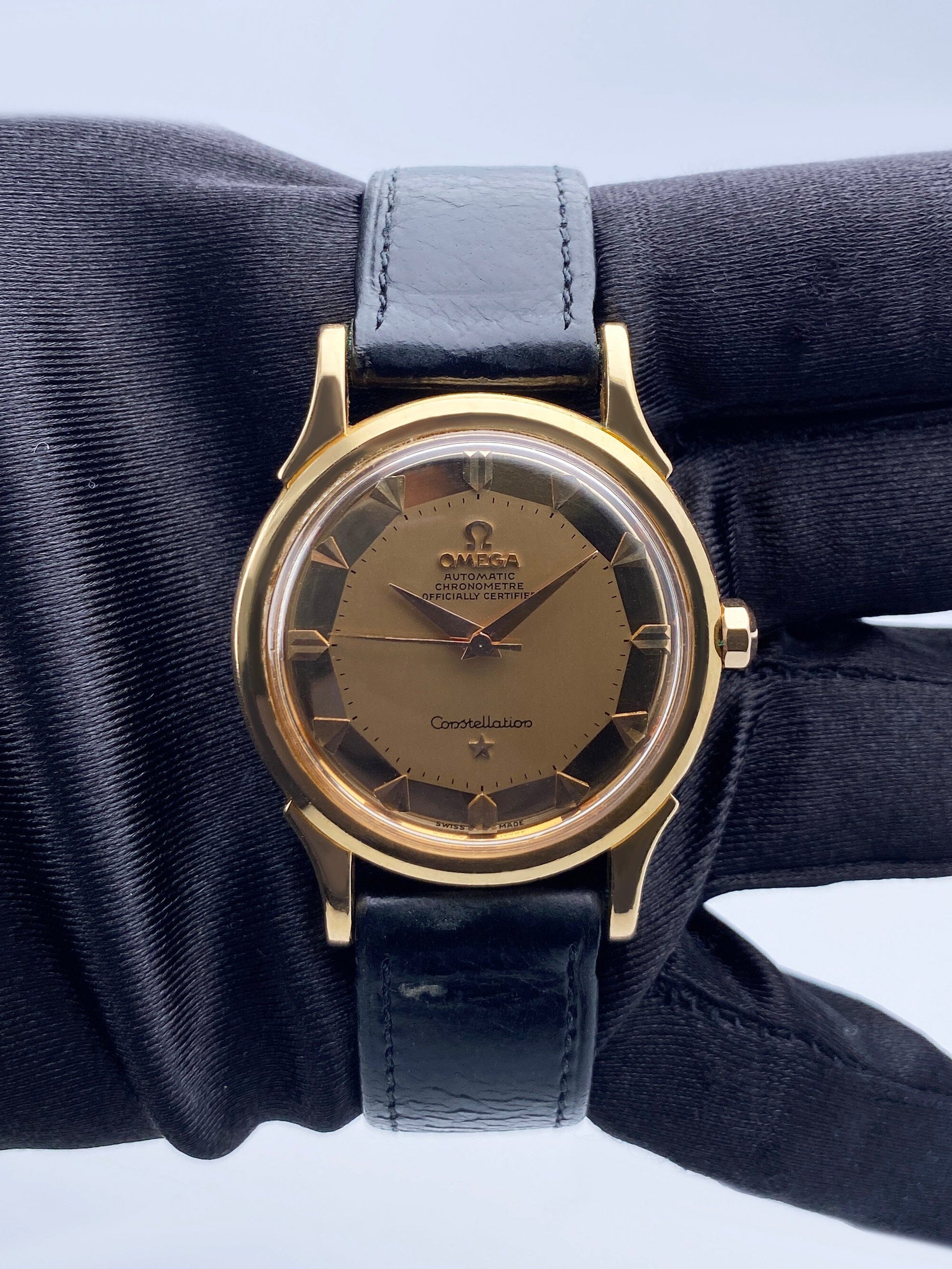 Omega Constellation 168.005/6 Pie Pan Dial Rose Gold Mens Watch
