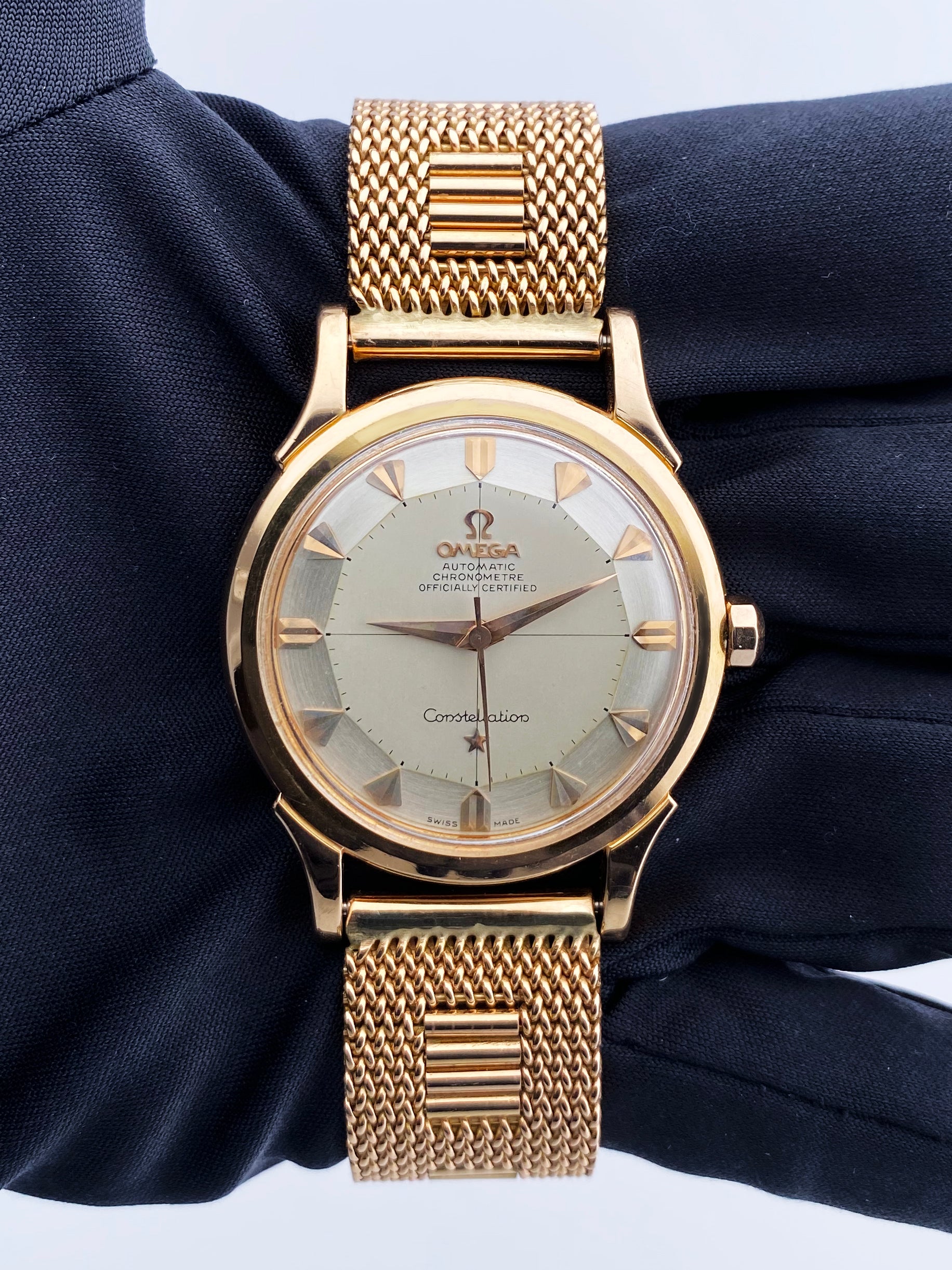 Omega Constellation Pie Pan Dial 18K Rose Gold Ladies Watch