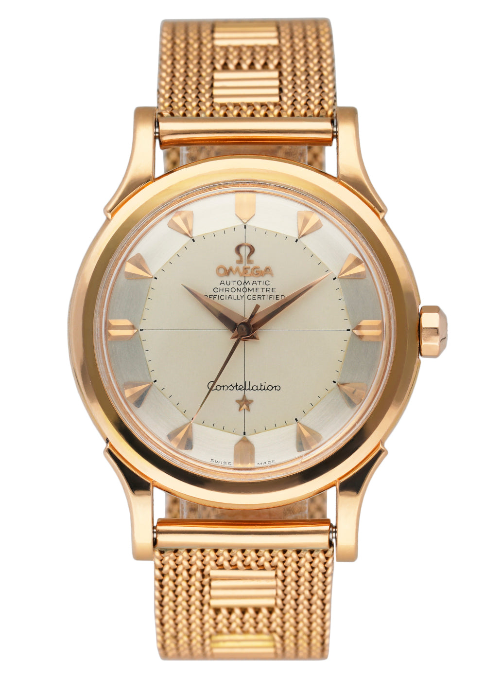 Omega Constellation Pie Pan Dial 18K Rose Gold Ladies Watch