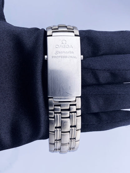 Omega Seamaster 2231.80.00 300M Chronometer Blue Dial Titanium Mens Watch - Wristwatch