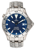 Omega Seamaster 2231.80.00 300M Chronometer Blue Dial Titanium Mens Watch - Wristwatch