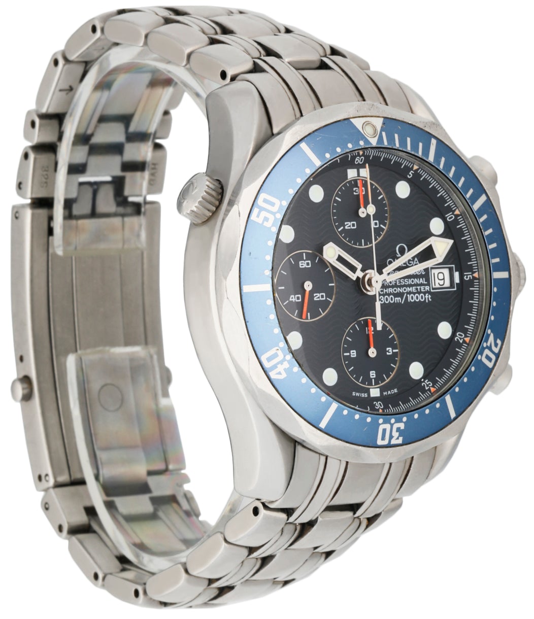 Omega Seamaster Chronograph Stainless Steel Men's Watch Box & Papers